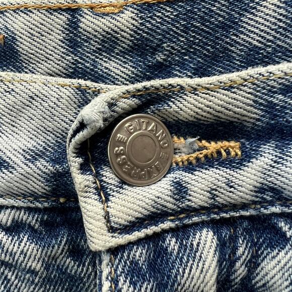 Vintage Gitano Express Acid Wash Jeans Ankle Zip Bows Size 7/8 Juniors Tapered - Picture 4 of 8
